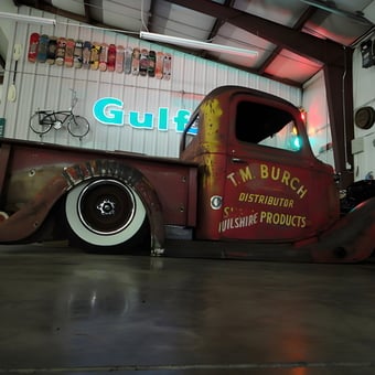 Classic Truck with Gulf Sign and Decor - Swift Brothers from State Road, NC