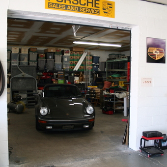 Organized Porsche Garage with Wall Vacuum and Storage - Brett from Lititz, PA