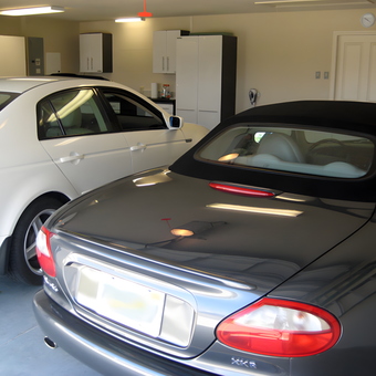 Two Car Garage with Storage Cabinets - RL from The Villages, FL