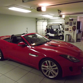 Luxury Garage with Red Convertible and Golf Cart - RR from Savannah, GA