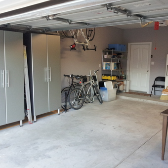 Organized garage with storage cabinets and bike racks - Turbo from Rancho Cucamonga, CA