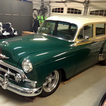 Classic Green Wagon and Garage Cabinets - Travis from Oak Park, CA