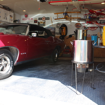 Classic Car Garage with Wall Decor and Brewing Setup - Mike from Westland, MI