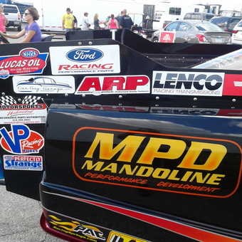 Racing Car Spoiler with Sponsor Stickers - Hummer from Round Lake, IL