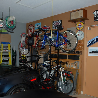 Organized Garage With Corvette, Bike Racks, and Wall Signs - Herb from Coral Springs, FL