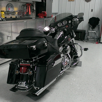 Diamond Plate Cabinets and Tool Chests with Motorcycle - Anonymous