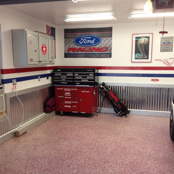 Ford Racing Themed Garage with Tool Cabinets - Billy Joe Davis from Knoxville, TN