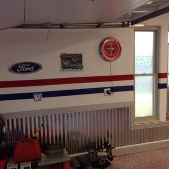 Ford Mustang Garage Decor with Neon Clock - Billy Joe Davis from Knoxville, TN