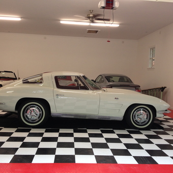 Classic Cars on Black and White Garage Floor Tiles - Jim