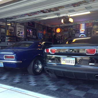 Classic and Modern Camaro Garage with Wall Signs - Dixon