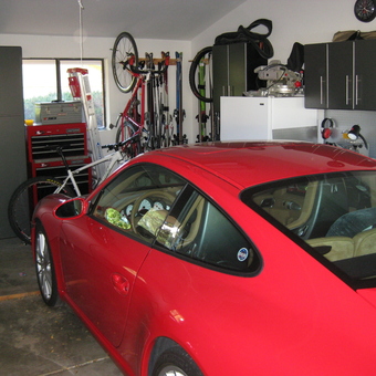Organized Garage With Cabinets, Tool Chest, and Sports Gear - Mike A from Boulder, CO