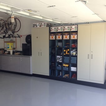 Organized Garage with Cabinets, Tool Chest, and Bike Rack - Pat C from Hayward, CA
