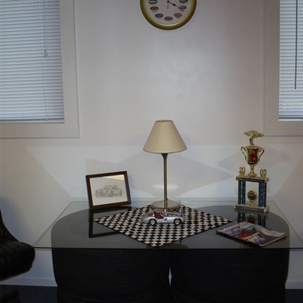 Garage Table With Tire Base And Car Decor - Tommy from Dadeville, AL