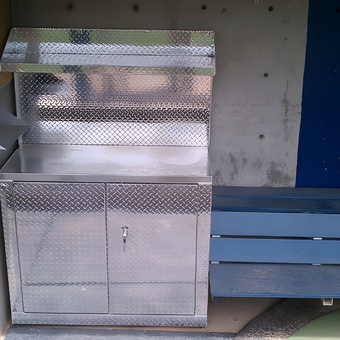 Diamond Plate Aluminum Storage Cabinet in Garage - Dean from Brigham Young University, UT