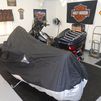Motorcycle Storage Garage with Covers and Decor - Jerry from Pataskala, OH