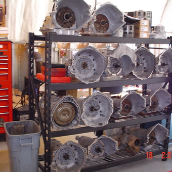 Garage with Transmission Cases and Tool Chest - Open When I Am Here from Hendersonville, NC