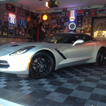 Corvette in Neon Sign Garage with Checkered Floor - Dixon from Boulder City, NV