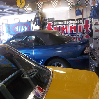 Racing Decor Garage with Sports Cars and Wall Banners - Randy from Lebanon, MO