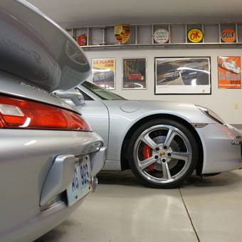 Silver Porsche Garage with Automotive Wall Decor - BradB from St. Louis, MO