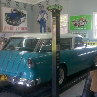 Classic Car Lift, Retro Signs, and Garage Decor - Pop's Shop from Rincon, GA