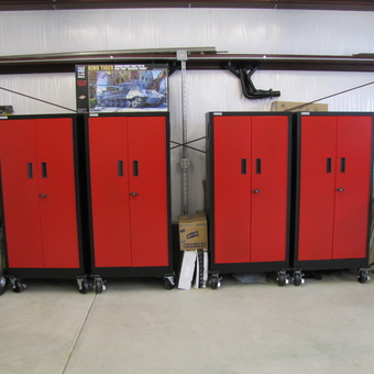 Red Garage Storage Cabinets and Utility Cart - Paul from Browns Valley, CA