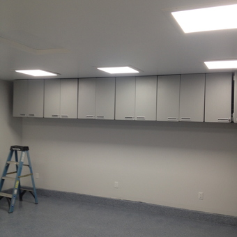 Modern gray garage wall cabinets with ladder - Rik from santa barbara, CA