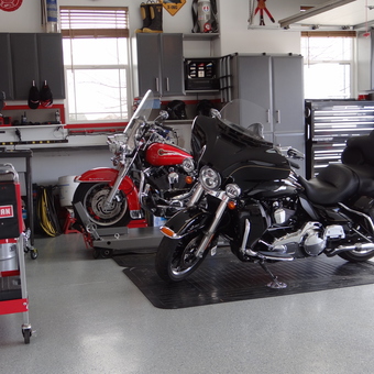 Organized Garage with Motorcycles and Tool Storage - Dan from Brighton, CO