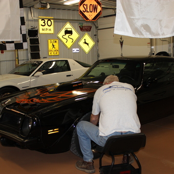 Classic Pontiac Cars and Garage Signs Display - Harold McCalla from Rochester, IN
