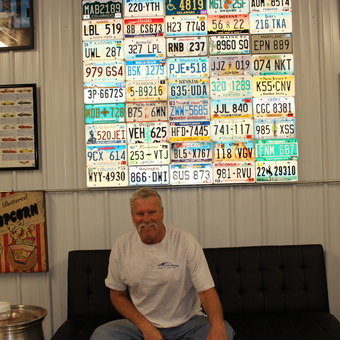 Garage Decor with License Plate Wall and Car Posters - Harold McCalla from Rochester, IN