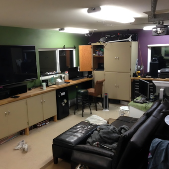 Garage with Cabinets, Workbench, Tool Chests and TV - SK from san jose, CA