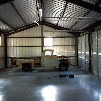 Spacious Metal Garage With Classic Truck - LiquidCooled from San Antonio, TX