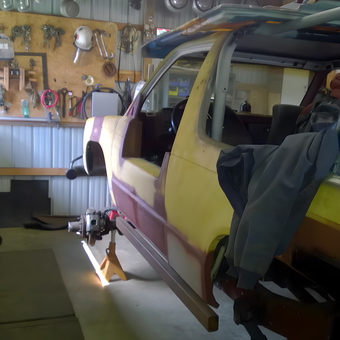 Restoration Garage with Workbench, Tools, and Project Truck - lynn from GERMANTOWN, OH
