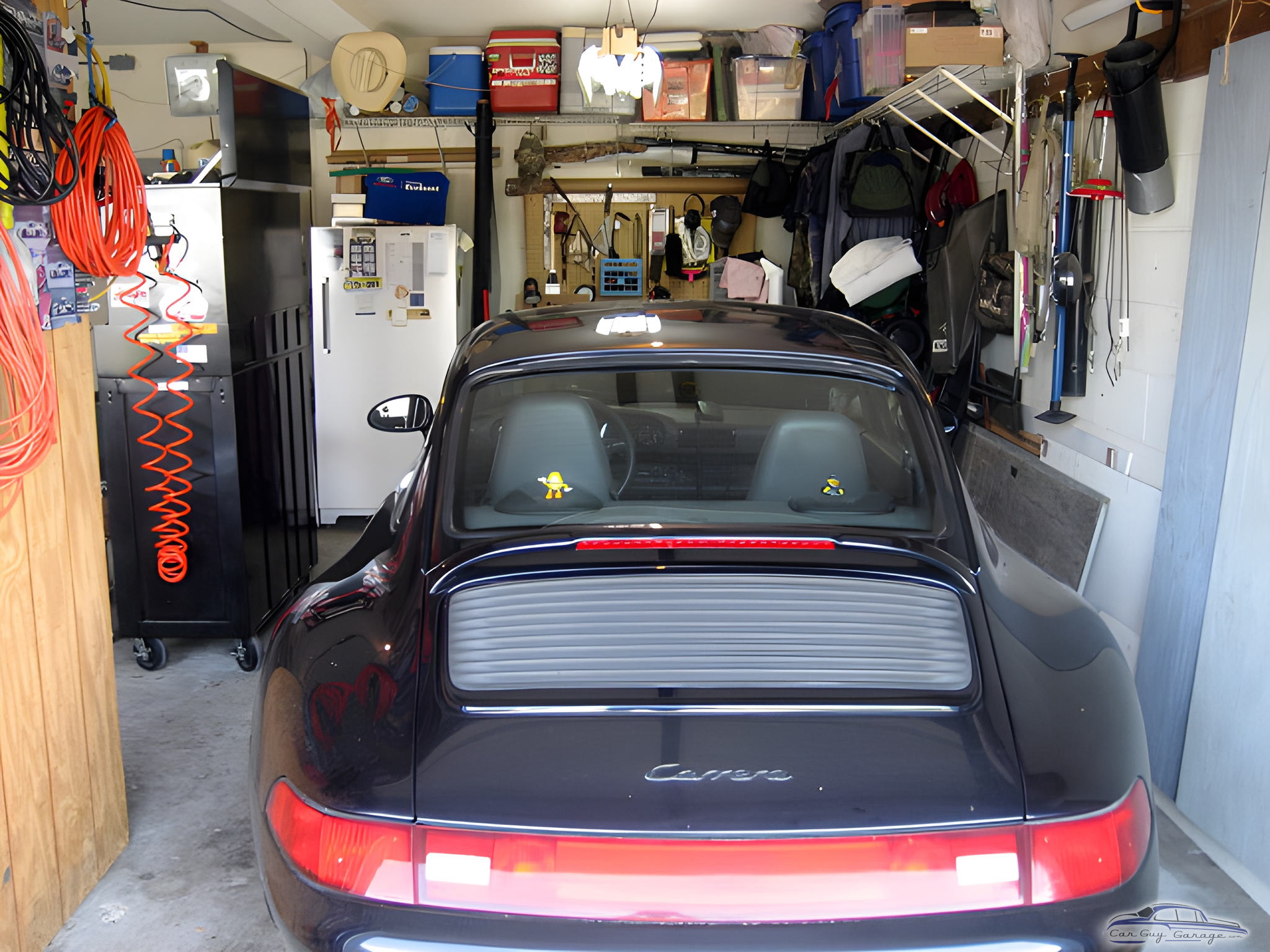 Organized Garage with Porsche, Cabinets, and Tools - tix from tampa, FL