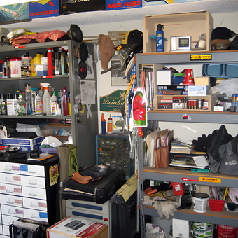 Organized Garage Shelving with Tools and Supplies - tix from tampa, FL