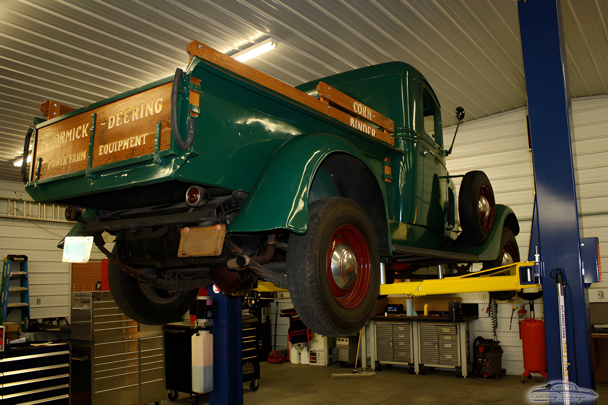 Classic Green Pickup Truck on Car Lift in Garage - Bruce from Joplin, MO