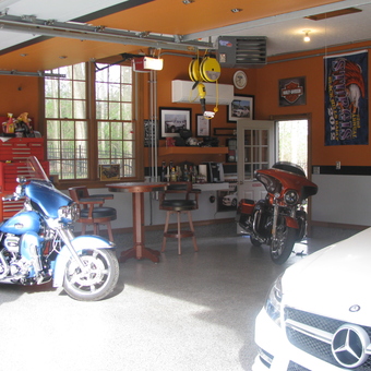 Organized Motorcycle Garage with Tool Chest and Bar - KEVIN from LEBANON, OH