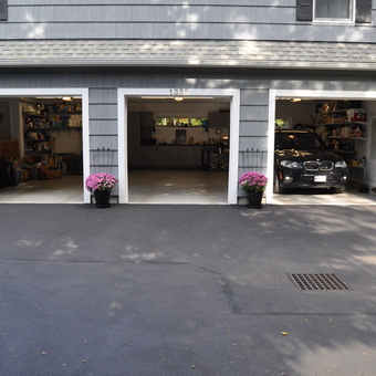Organized Three-Car Garage with Storage Shelves - Shipwreck from Milton, MA