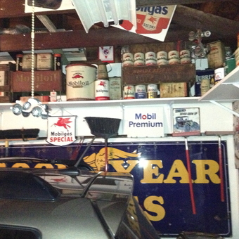 Vintage Mobilgas and Goodyear Signs with Oil Cans - JOHNNYMO from Orange, CT