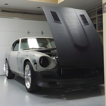 Classic car restoration in clean epoxy garage - Joe from Sacramento, CA