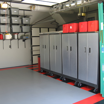 Organized garage with cabinets and shelving - Gil from Chicago, IL