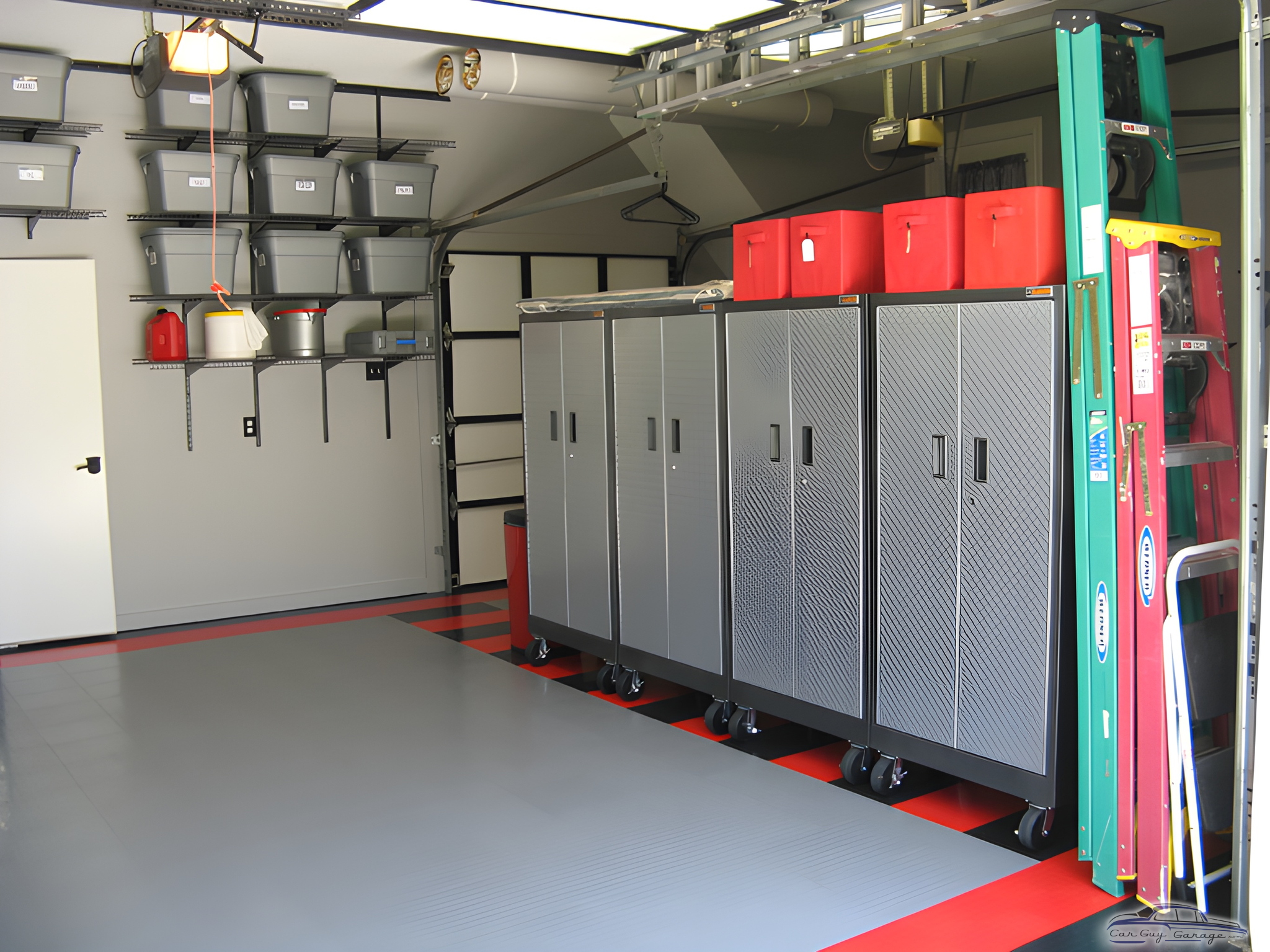 Organized garage with cabinets and shelving - Gil from Chicago, IL