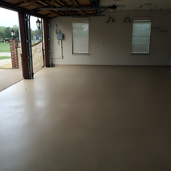 Epoxy Coated Garage Floor with Windows - Stainless Garage from Keller, TX