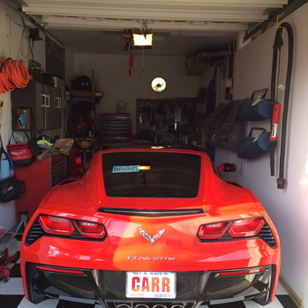 Red Corvette in Organized Garage with Cabinets - dsincl66 from Beaverton, OR