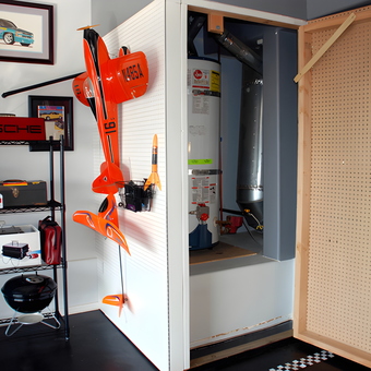 Garage with Pegboard Storage and Metal Shelving - Ron from San Luis Obispo, CA