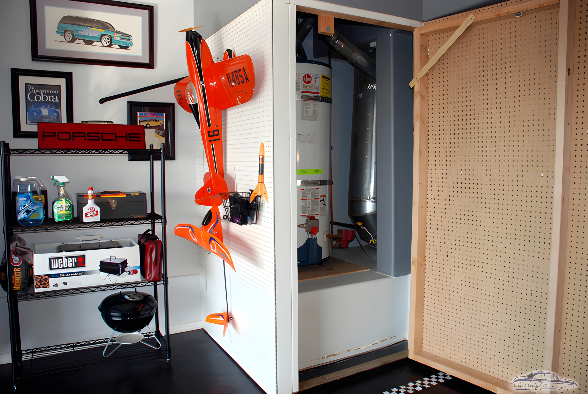 Garage with Pegboard Storage and Metal Shelving - Ron from San Luis Obispo, CA