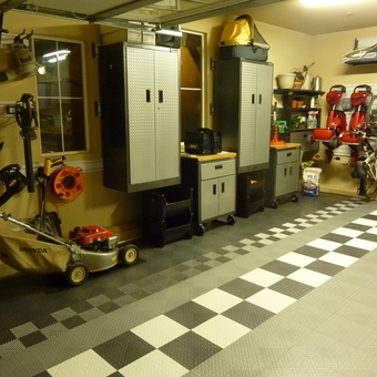 Organized Garage With Cabinets, Tool Storage, and Bike Racks - Matty D from Woodland, CA