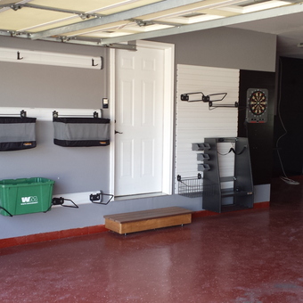 Garage Wall Storage and Dartboard Setup - Paul Erickson from Eagan, MN