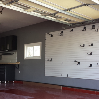Garage with Slatwall Storage and Cabinets - Paul Erickson from Eagan, MN