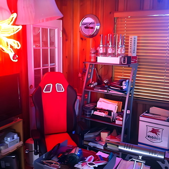 Garage Neon Pegasus Sign and Racing Chair - Angie's Fantaseas from Jacksonville, FL