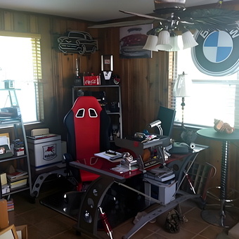 Automotive Office Decor with Racing Desk and BMW Sign - Angie's Fantaseas from Jacksonville, FL